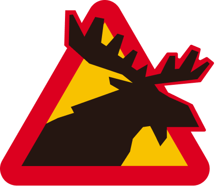 Moose crossing sign